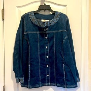 Quacker Factory Glitter Jean Shirt/ Jacket
